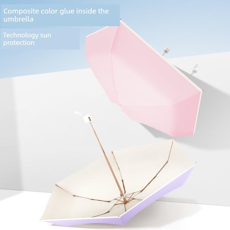 New Style Ins-Style Fresh and Simple Double-Sided Dual-Color Umbrella for Both Sunny and Rainy Weather, Uv Protection, Portable, Promotional Gift