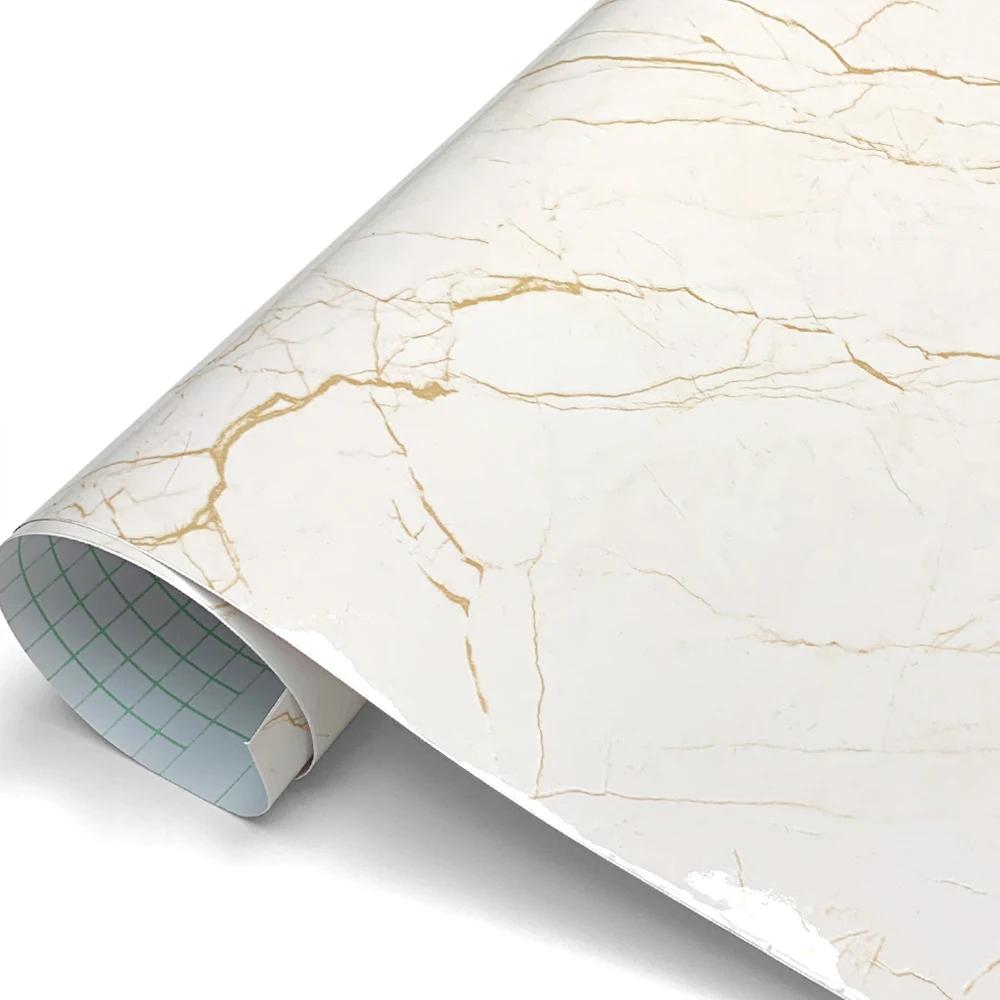 PVC Waterproof Self-adhesive Vinyl Floor Self Adhesive Wallpaper for Wall Border Marble Pattern Thick Modern Imitation Stickers