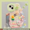 Applicable to Apple 15 mobile phone case iphone14 rabbit frog flower doll chain 13 invisible double bracket 16/17