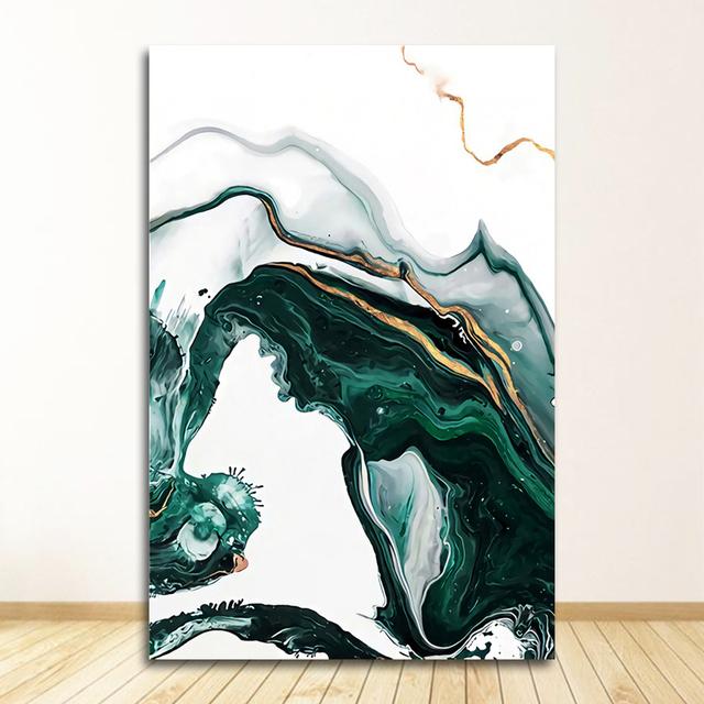 

Современное искусство украшения комнаты картина минималистский абстрактный настенный постер стиль печать на холсте зеленая текстура живопись 21cm×30cm NoFrame