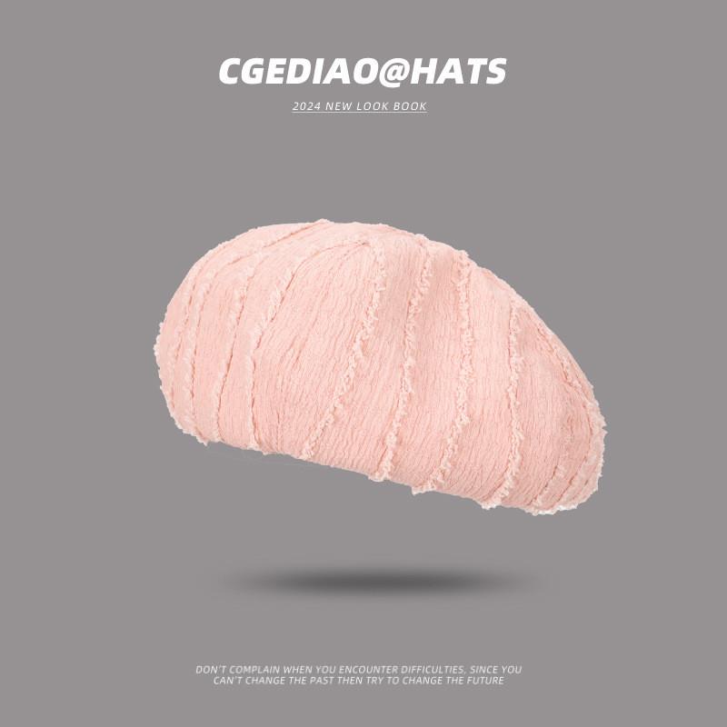 

Берет Модная Летняя Шляпа 2024 Легкий И Дышащий Хлопковый Дизайн Для Взрослых розовый