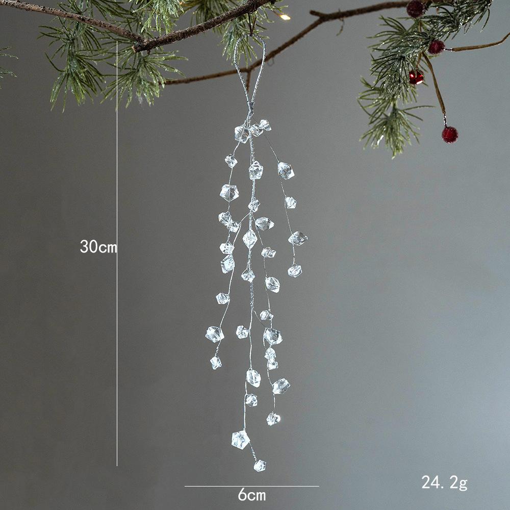 1Pcs Christmas Decoration Crystal Snowflake Hanging Xmas Tree Pendant Ornaments for Home Decor Party 2025 New Year Supplies