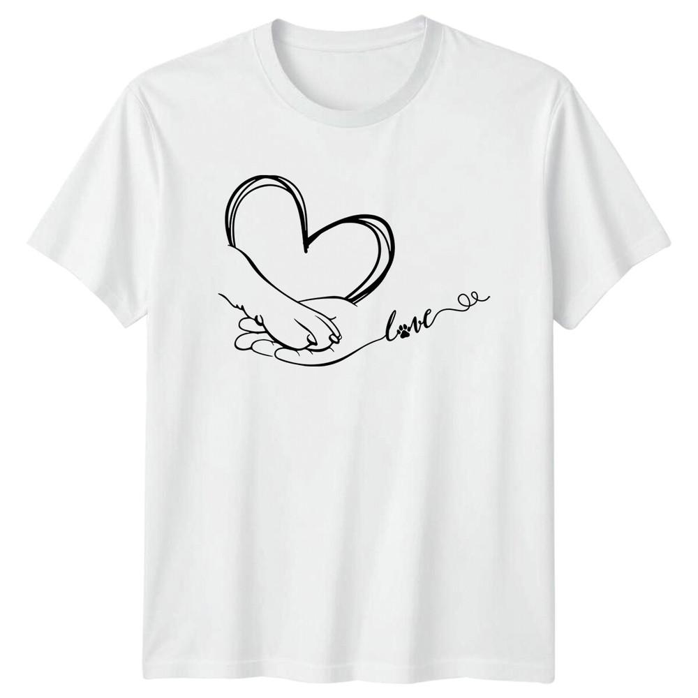 Love Hand Paw Pet Love Animals Unisexs TShirt Unisexs Tee Graphic Shirt S