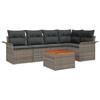 VidaXL Ensemble de Canapé de Jardin 6 Pièces avec Coussins Gris Poly Rotin Acacia 3347328