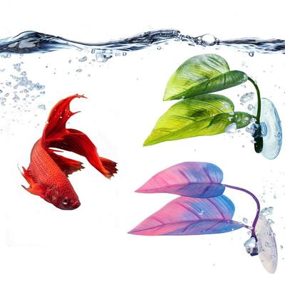 1/2pcs PP Betta Fish Rest Leaf With Suction Cup Aquarium Decoration Fish Spawning Resting