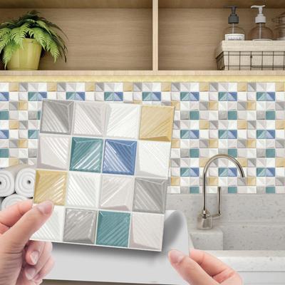 10Pcs/Set Exquisite Easy Clean Anti-scratch Self-adhesive PVC Self-adhesive 3D Tile Decal 3D Tile Sticker