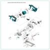 Accesorii pentru fierăstrău circular electric Makita: Controler Switch, Rotor, Stator, Carcasă Cutie de Viteze, Placă de Bază pentru DHS680.
