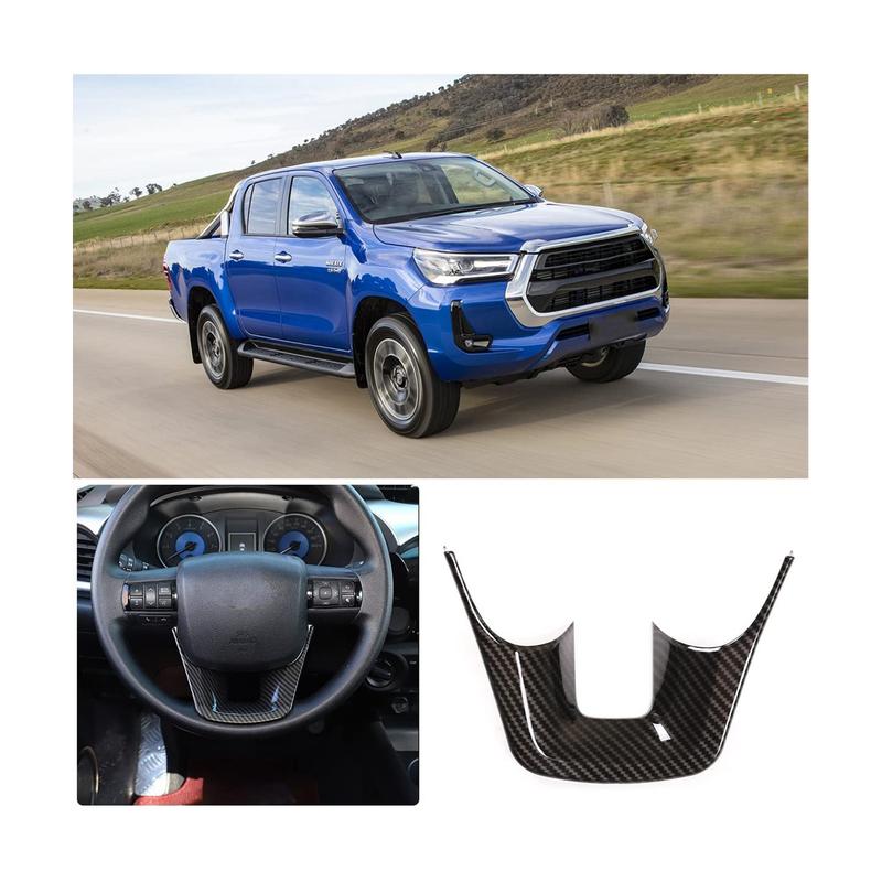 Steering Wheel Cover Trim for Toyota Fortuner 2016- Car Steering Wheel Panel Protection Accessories ABS Carbon Fiber