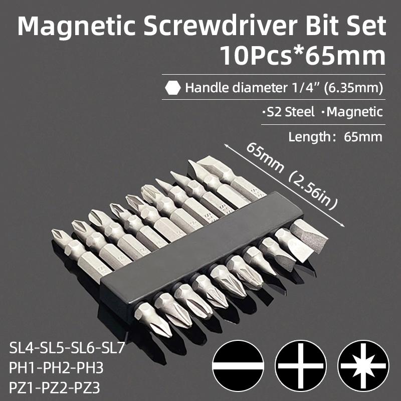 

Набор отверток с двойной головкой Phillips Pozidriv, 10 шт., набор бит с плоской крестовой головкой, ручные инструменты S2, магнитные отвертки, сверла