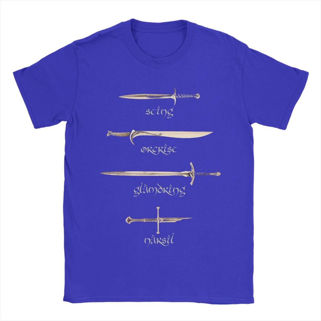 Swords Sting Orcrist Glamdring Narsil T-Shirts Men 100% Cotton T Shirts L-Lords Of The R-Rings Tee Shirt Plus Size Clothing