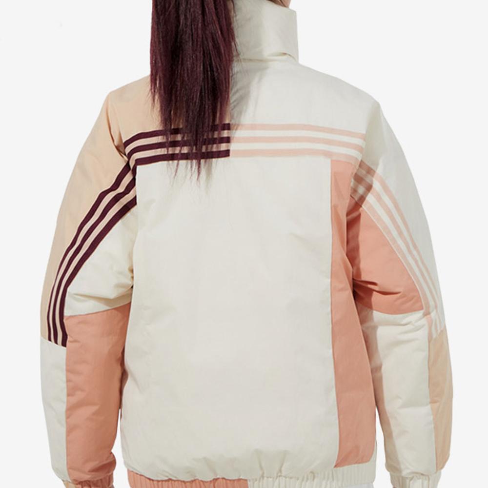 Adidas Color Block Splicing Sports Casual Windproof Warm Down Jacket Women Outerwear Off-White H23070