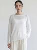 STAY WITH ME Boat Neck Curly Knit_White