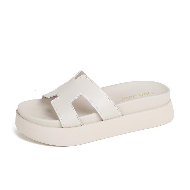 Women s Leather Platform Sandals, 2025 Style, Summer Outdoor Fashion, Versatile, Height-Increasing,  Stepping on Cloud . EU 39