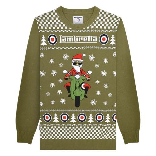 Lambretta Men's Khaki Aw25 Scooter Christmas Jumper In | : Large - Image 2