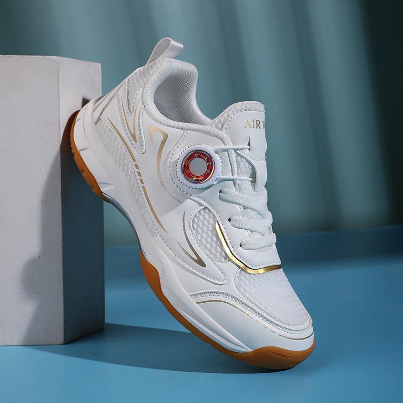 Children's professional badminton shoes rotating buckle boys breathable tennis shoes girls non-slip lightweight sports shoes