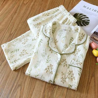 Damen Pyjama Baumwolle Übergröße Pyjama Blumendruck Haushalt Damen Pyjama Loungewear Herbst Nachtwäsche
