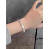 Sterling Silver Cat's Eye Bangle: Women's Niche Design Bracelet - Ideal Gift for Girlfriend