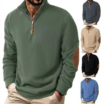 Herren einfarbig Stehkragen Reißverschluss Sweatshirt Hoodie Herren Sport Übergröße Freizeit Sweatshirt