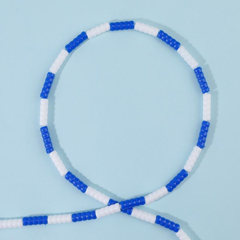 Regulable Length Colorful Beads Jump Rope with Nonslip Handle Durability Plastic Jump Rope for Sports Training