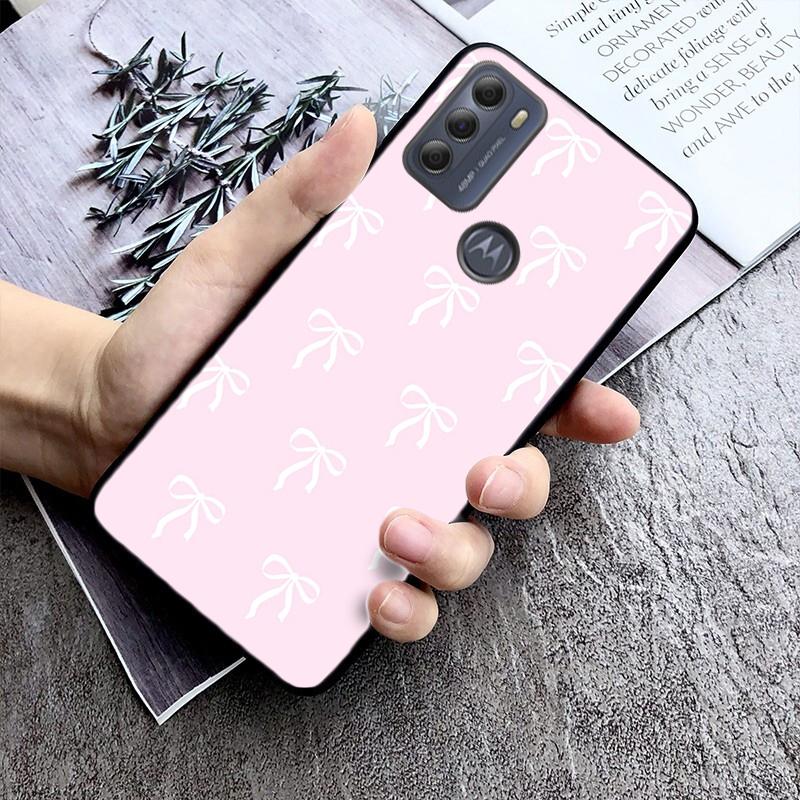 Pink Bow Tie Funda Phone Case For Motorola Moto G85 G55 G05 G14 G75 G31 G50 G10 G20 G30 G60 G13 G32 G84 G54 G53 G72 G24 Power