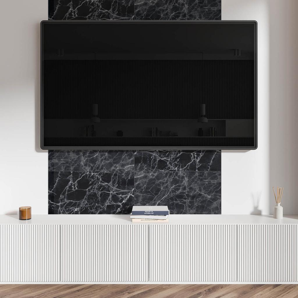Naklejany Panel Dekoracyjny Do Szybkiej Odmiany Ściany 120X60 Cm Wzór Marmurowy Z Żyłkami