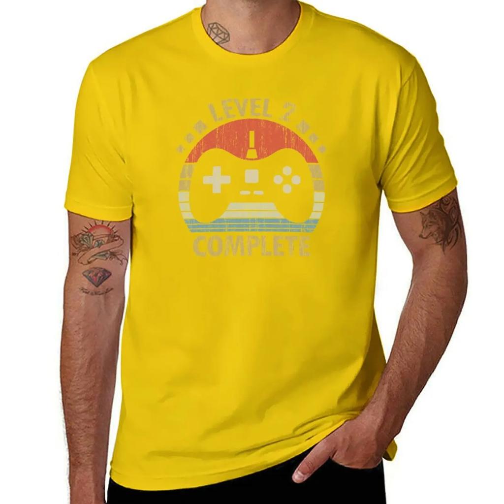 2nd Wedding Anniversary Gift  Level 2 Complete Video Gamer TShirt graphic tee shirt anime t shirts men t shirts high quality