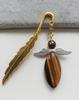 Golden Bookmark Angel Tiger Eye