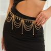 Silver Pearl Tassel Waist Chain Body Jewelry Metal Body Chain Summer   Girls