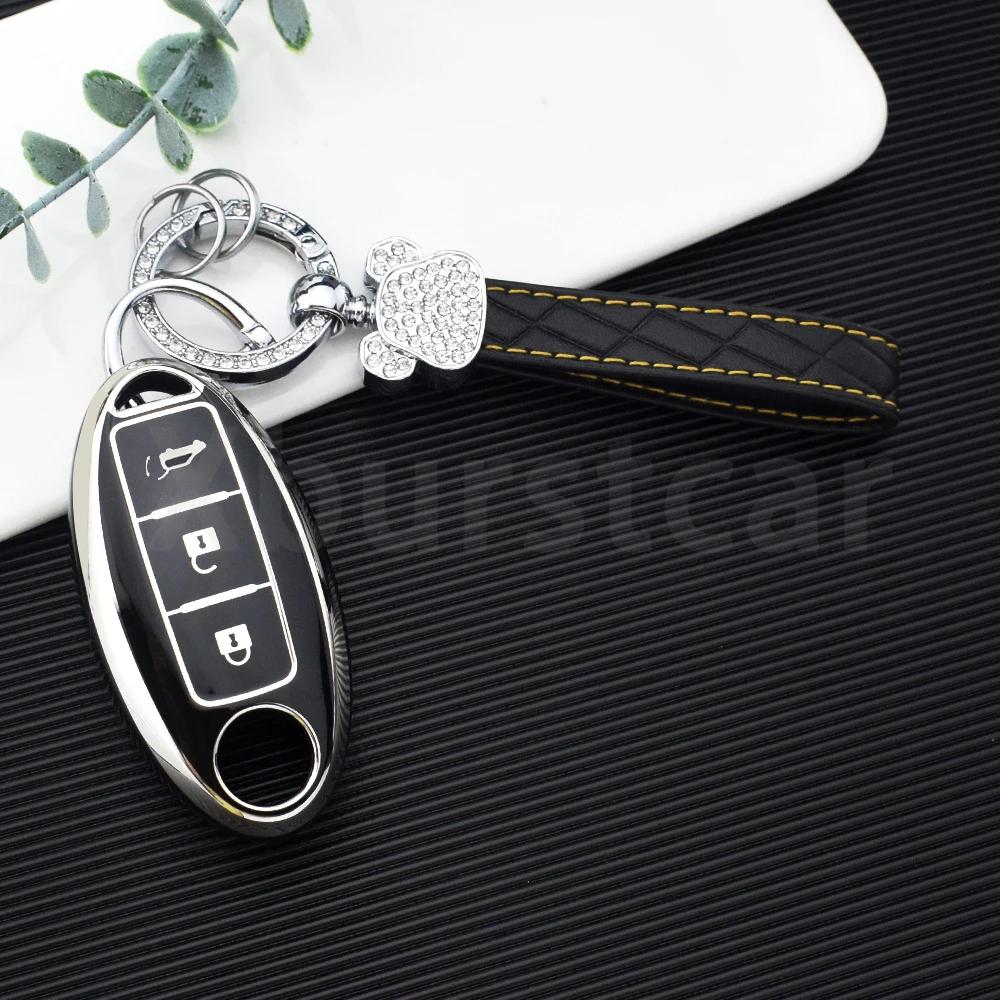 3 Tasten TPU Für Nissan Kicks Altima X-Trail Fuga Navara Leaf Note Sentra Murano Tiida Qashqai J11 J10 Micra Auto Schlüsselhülle Abdeckung