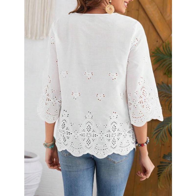 Lockeres Damenhemd Mode Lässige Bluse Elegantes Langarm-Damenhemd Urlaubs-Wochenend-Top