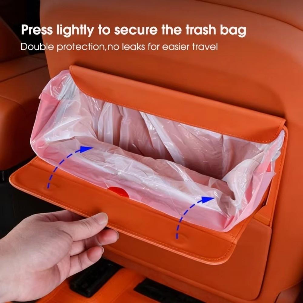 Waterproof PU Leather Car Garbage Bag Hanging Installation Hanging Storage Bag Car Interior