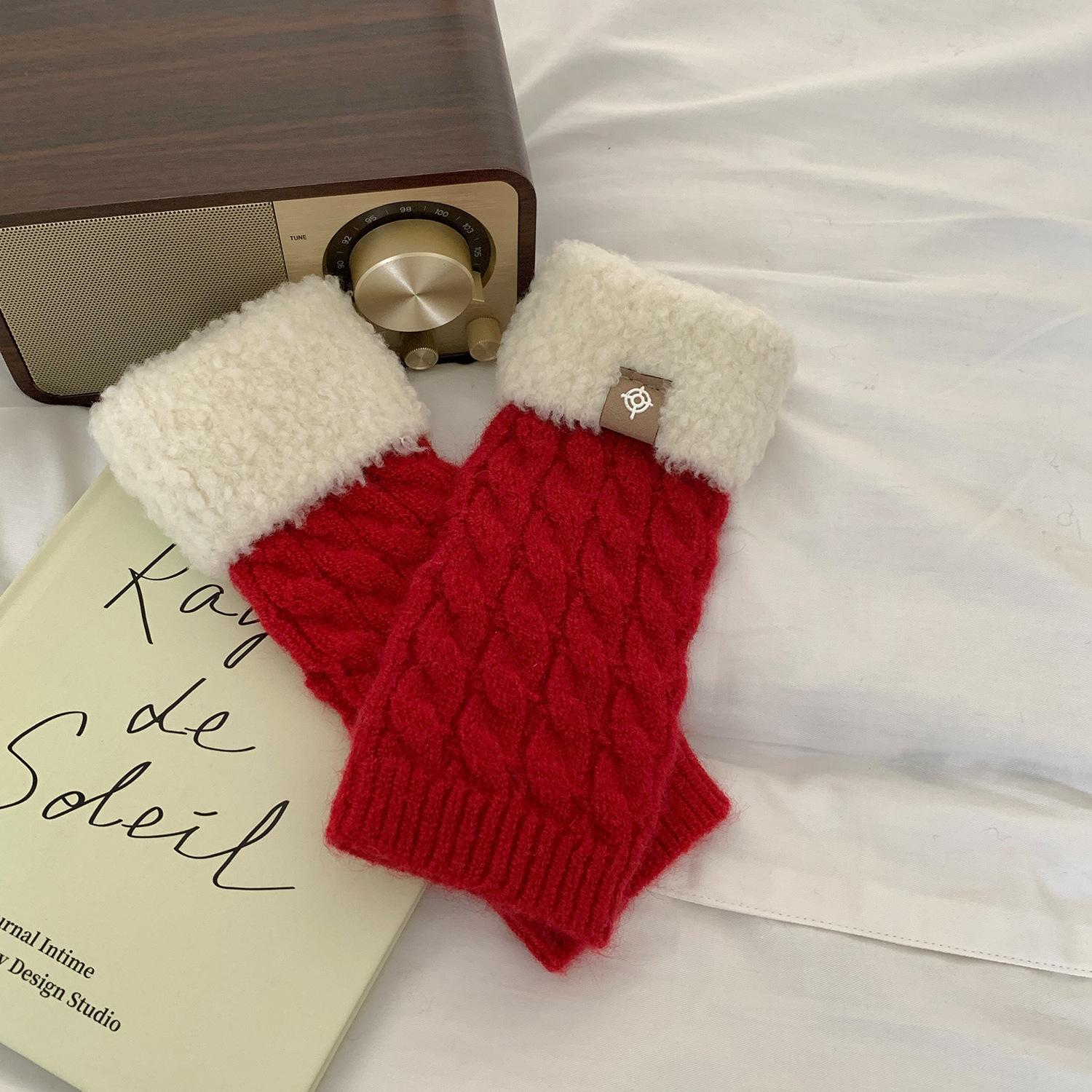 

Wool Knitted Gloves Student Solid Color Autumn and Winter New Style Warm and Cold Proof Fashion