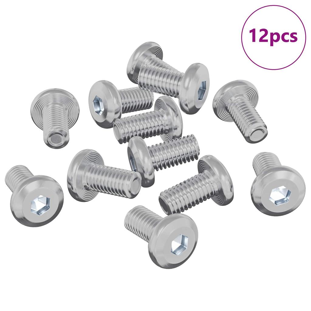 Lock Screw Universal 12 Pcs Silver M6 * 12 Mm Steel