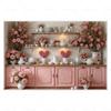 MOON.QG Valentine's Day Decoration Photo Background Candy Shop Teddy Bear Rose Soad Backdrops For Photography Studio Photozone