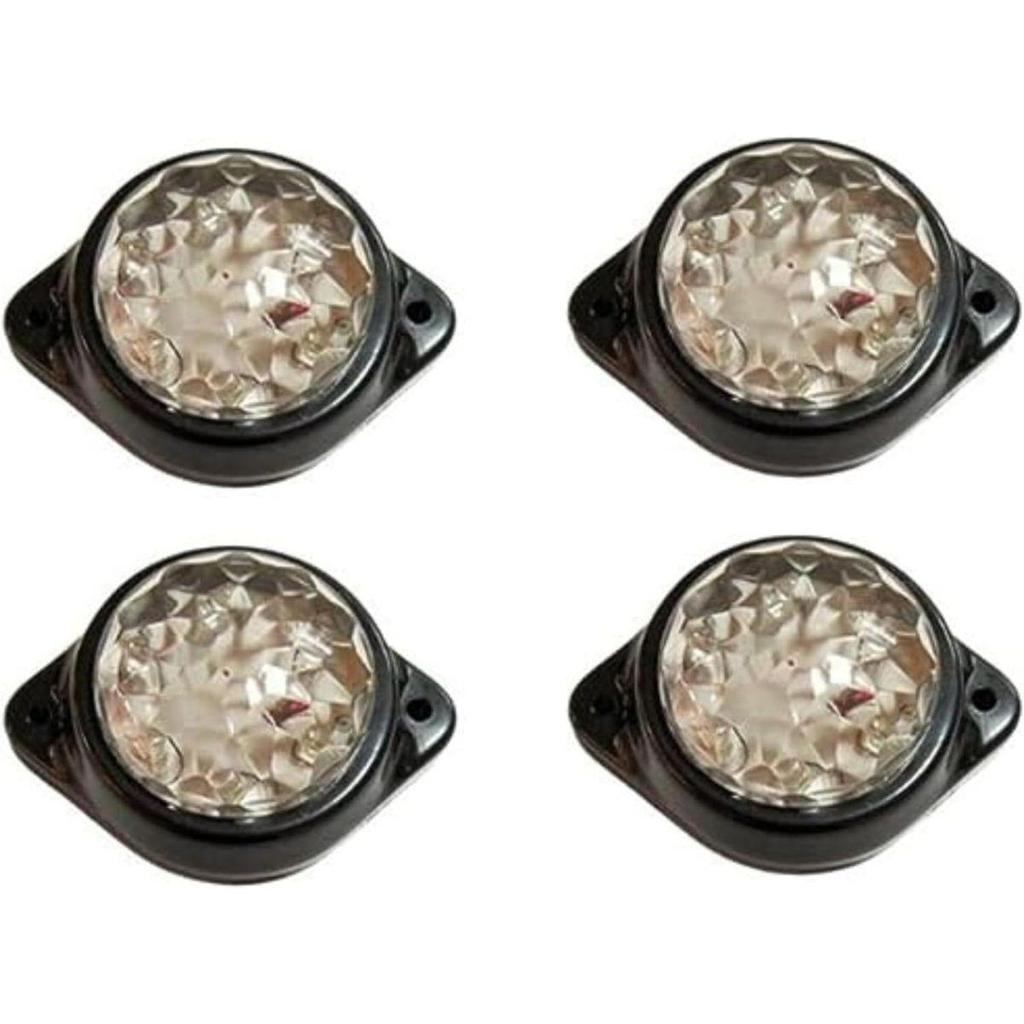 APSMOTIV 2Pcs Mount Clear LED Rear Side Marker Indicator Lights for Trucks Trailer Cab RV Marine Led Light for Boats Taillight Brake Stop Lamp12V