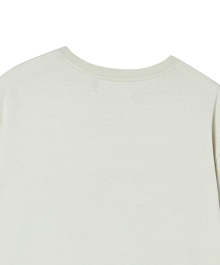 BEYOND CLOSET [Collection Line] Vintage Tape Detail Washed Short Sleeve T-Shirt Ivory