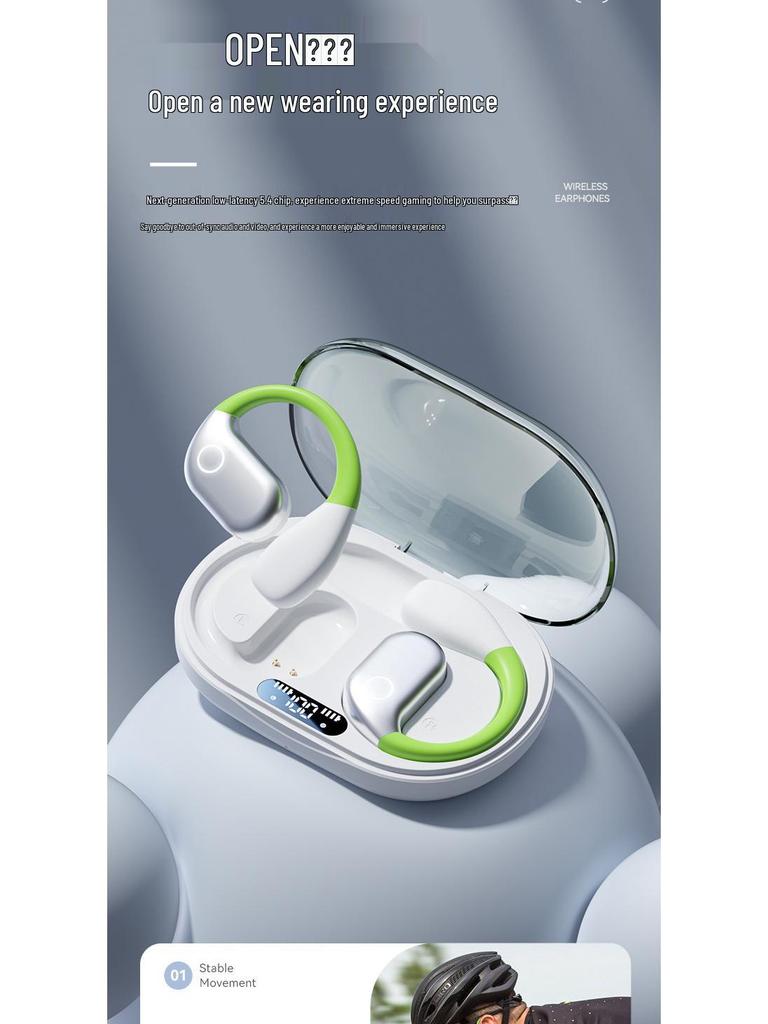 2025 Bone Conduction Bluetooth Ear-Hook Headphones: Long Battery Life, Noise Reduction, Ideal for Sports and Running