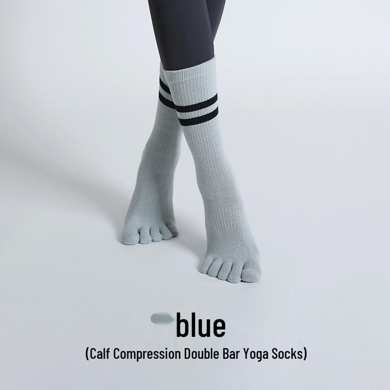 Women's Non-Slip Five-Toe Yoga Socks, Mid-Calf, Winter Fitness - New Arrival