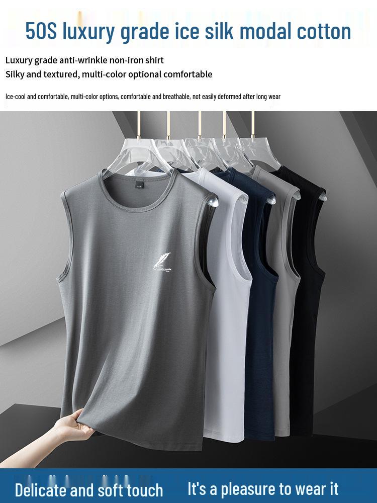 Men's Quick-Dry Ice Silk Tank Top - Cool, Lightweight, Sleeveless Fitness Shirt
