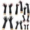 Long Witch Claw Gloves With Plastic Material For Halloween Cosplay Dress Up