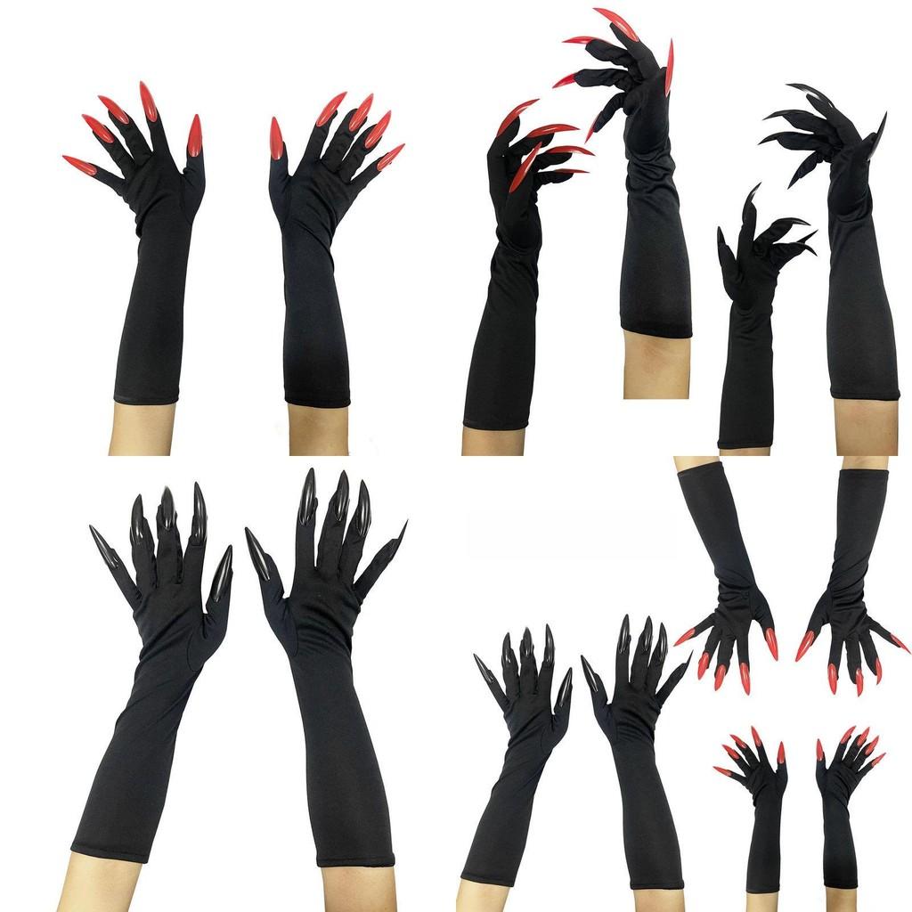Long Witch Claw Gloves With Plastic Material For Halloween Cosplay Dress Up