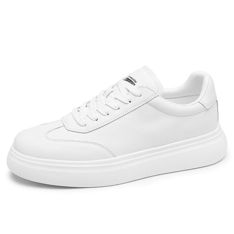 

Fashion Leather Mens Comfortable Walking Flats Outdoor Men Casual Shoes 2025 New Arrival Classic Mens Sneakers Lace-up Business Shoes 44 белый