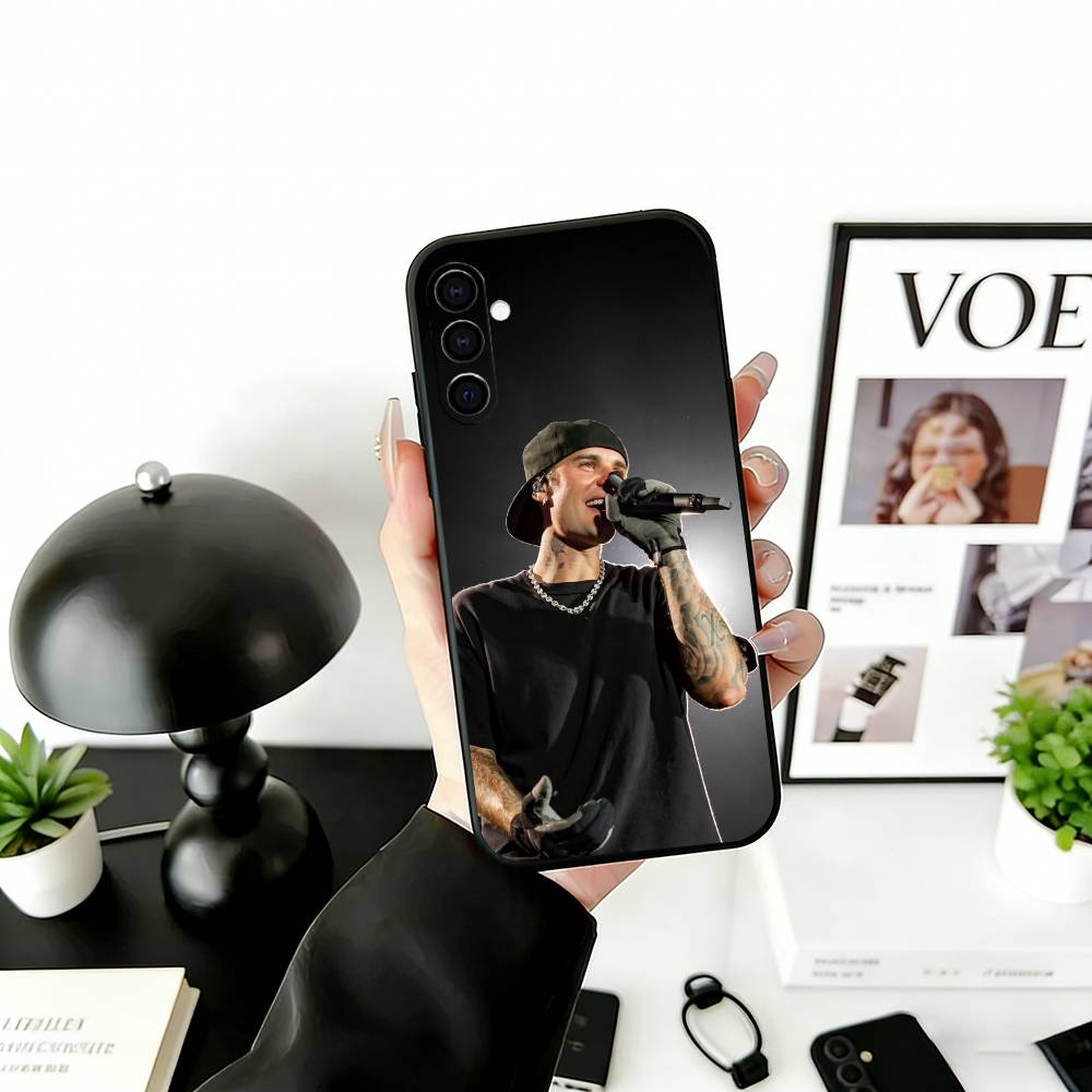 S-Singer Beliebers Phone Case Black Silicone Soft For Samsung Galaxy A73,A72,A71,A70,A53,A52,A51