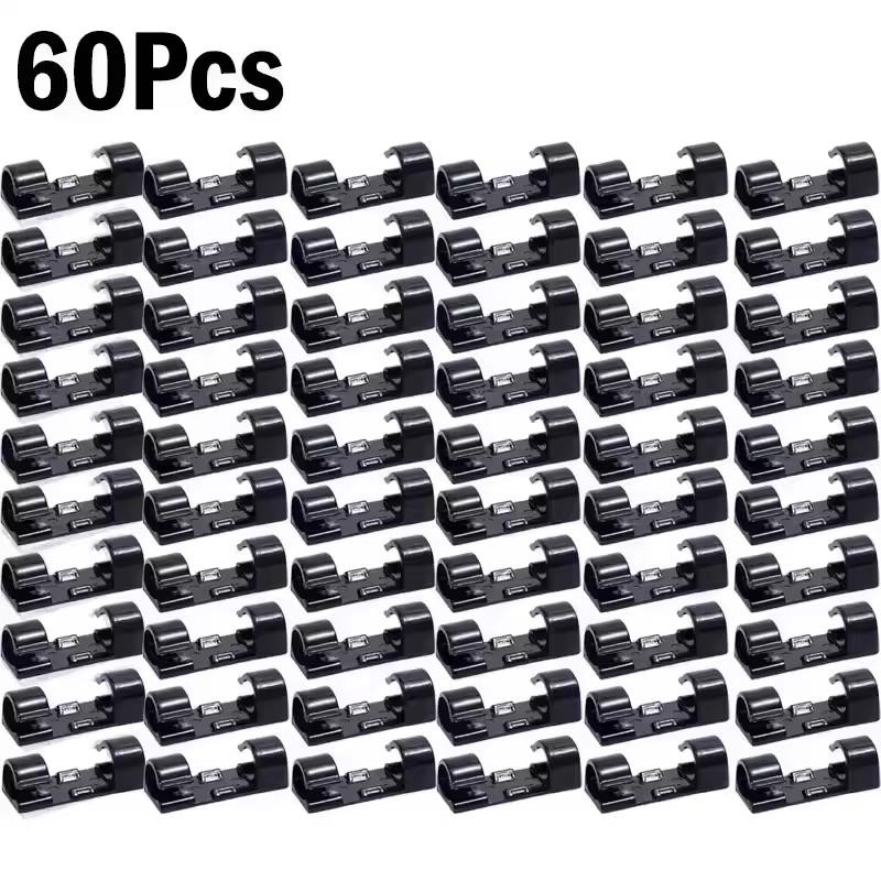 Cable Clips Organizer Drop Wire Holder Cord Management Self-Adhesive Cables Manager Fixed Clamp Wire Winder For Home Office Car