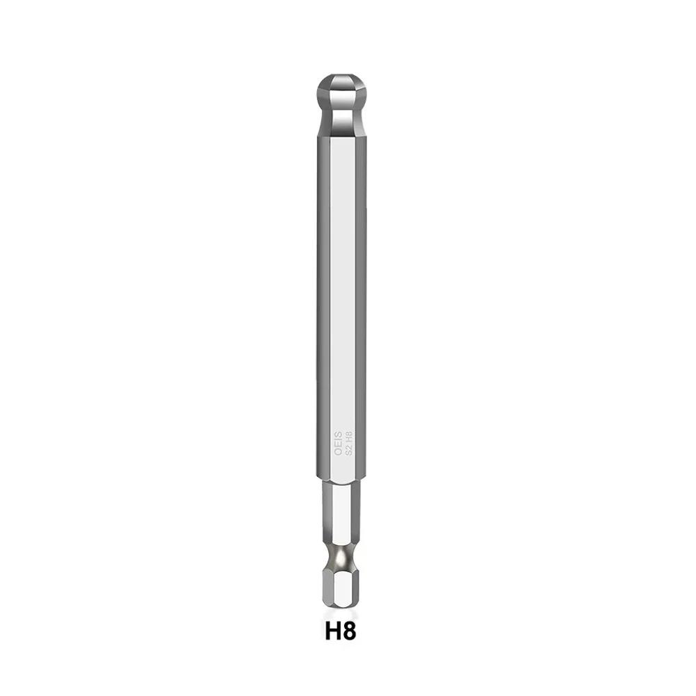 Ball End Hex Screwdriver Bits Set Metric Allen Hex Bits 100mm Long Magnetic Ball Head Driver Bit H1.5 H2.5 H3 H4 H5 H6 H8 H10