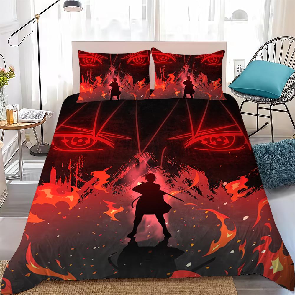 N-Naruto Animes Duvet Cover Set Home Style Bedding Soft Laundry Cotton Bed 3 Piece Set Student Dormitory Gift