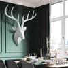 3D Deer Head Sculpture Wall Hanging Decor, Animal Stag Statue,Home, Living Room, Bedroom, Wall Decoration Accessories,