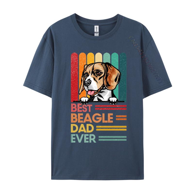 Vintage Best Beagle Dad Ever Tshirt Pet Lover Tshirts Gift From Daughter And Son Man Harajuku Style Tshirts