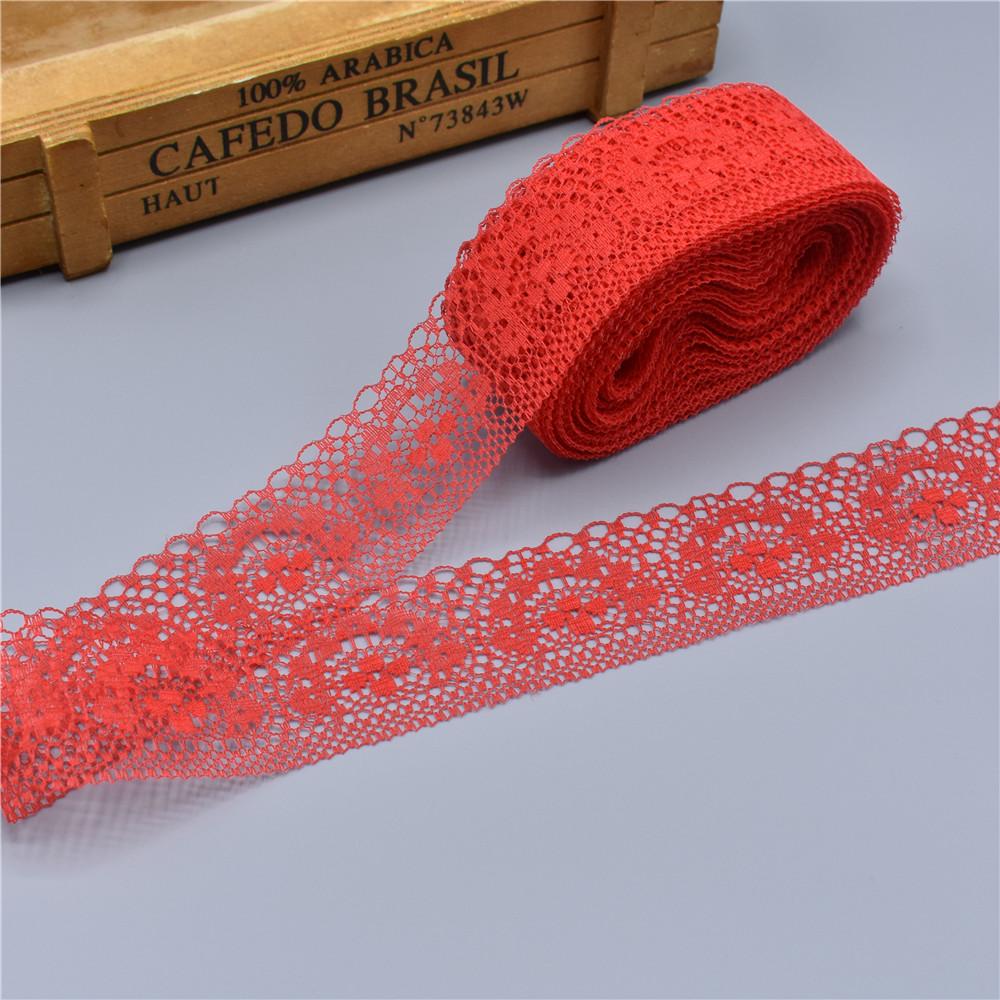 10 Yards High Quality Beautiful White Lace Ribbon Tape 40MM Lace Trim DIY Embroidered For Sewing Decoration African Lace Fabric