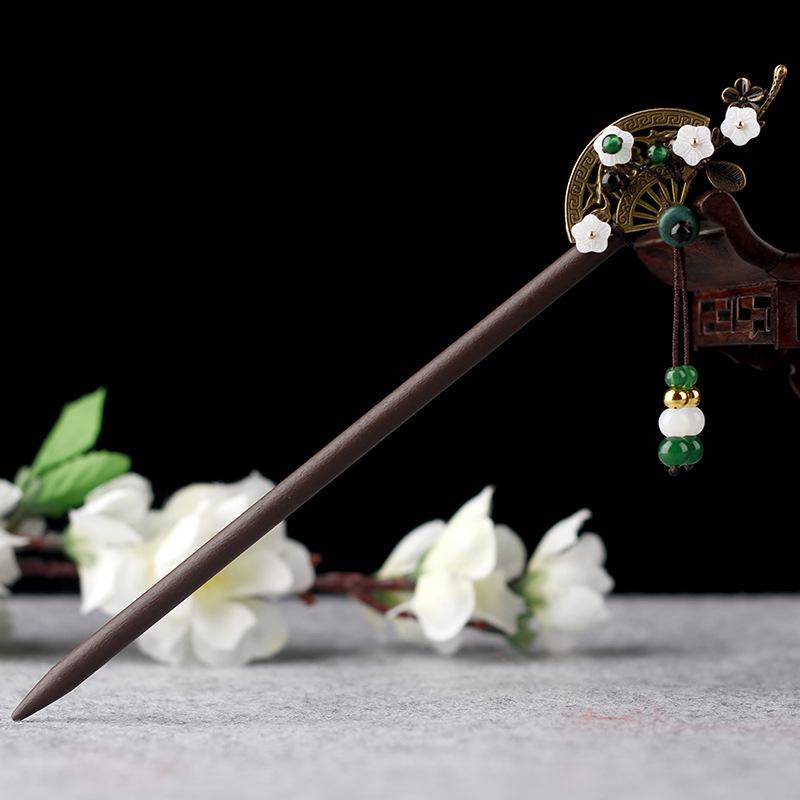 Retro Walking Hairpin, Ancient Hanfu Fringed Headdress, Hairpin, Court Classical Disc Hair, Wooden Hairpin, Hair Accessories
